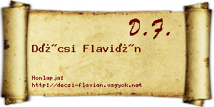 Décsi Flavián névjegykártya